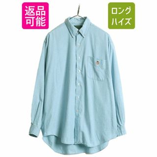 ラルフローレン(Ralph Lauren)の90s LAUREN ラルフローレン コットン シャンブレー ボタンダウン シャツ メンズ M / 90年代 オールド ポロ 長袖シャツ ワンポイント ブルー(シャツ)