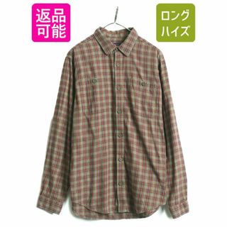 パタゴニア(patagonia)の16年製 パタゴニア ロングスリーブ オーガニック ピマ コットン シャツ メンズ M / PATGONIA 長袖シャツ チェック アウトドア ポケット付き(シャツ)