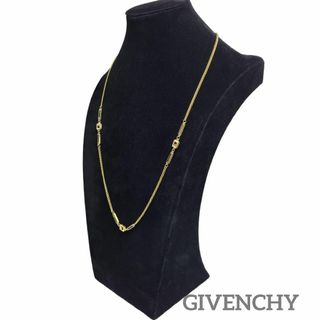 ジバンシィ(GIVENCHY)の【美品】GIVENCHY ロングネックレス G 喜平 ゴールド ブラック(ネックレス)