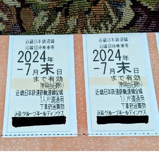 キンテツヒャッカテン(近鉄百貨店)の近鉄　株主優待乗車券　2枚　2024年7月末迄有効(鉄道乗車券)