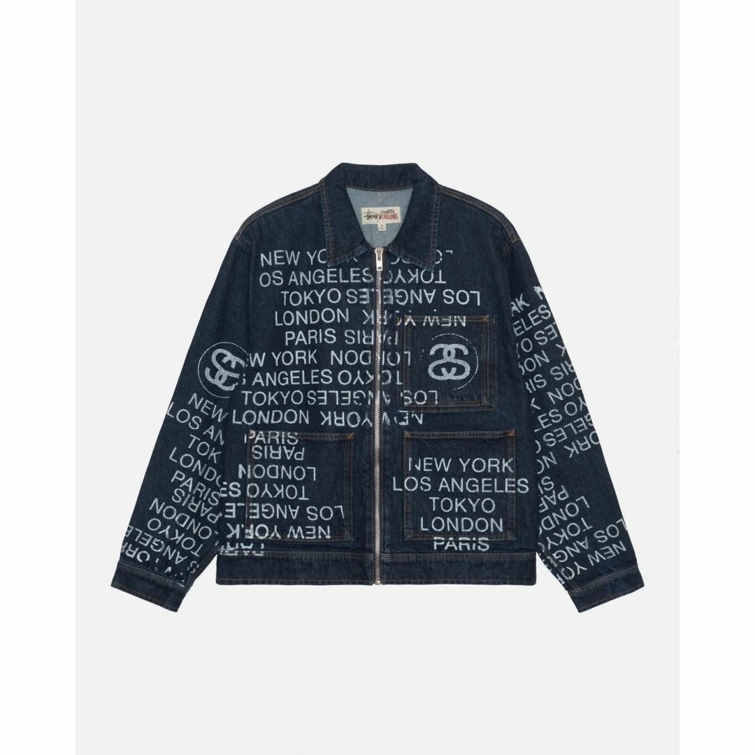 STUSSY - Stussy ZIP WORK JACKET CITY LINK DENIM Lの通販 by STUSSY - Stussy ZIP WORK JACKET CITY LINK DENIM Lの通販 by