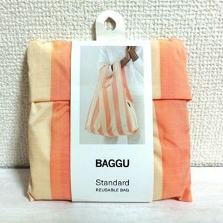 バグゥ(BAGGU)のBAGGU STANDARD バグー　バグゥ　オレンジ　クリーム　ストライプ(エコバッグ)