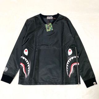 A BATHING APE - 希少 BAPE Side Zip Shark Windbreaker 黒 L