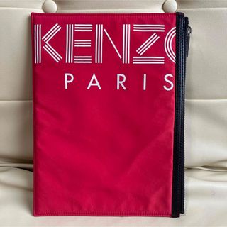 ケンゾー(KENZO)のケンゾー クラッチバッグ セカンドバッグ ロゴ ナイロン  赤(セカンドバッグ/クラッチバッグ)