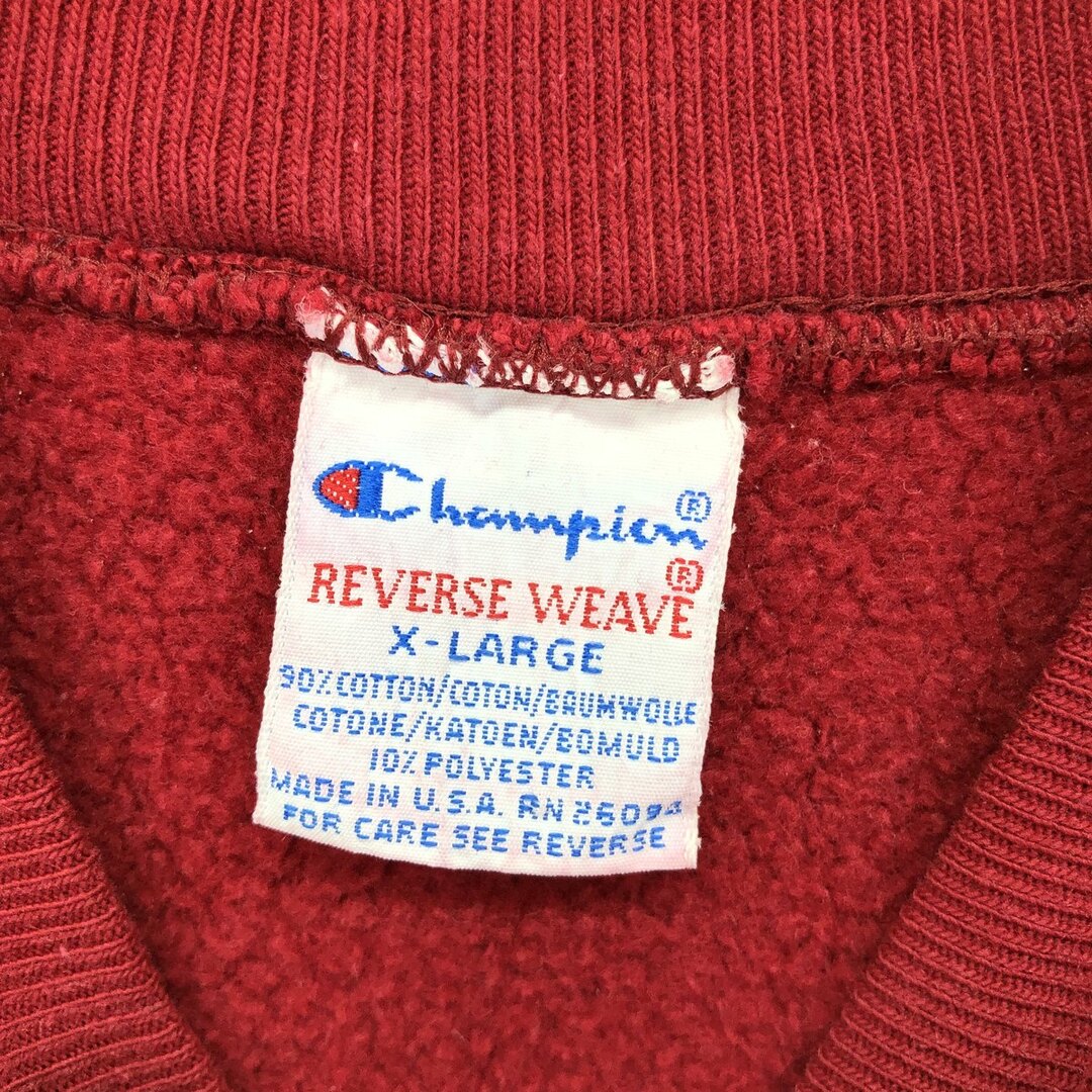 Champion(チャンピオン)の古着 90年代 チャンピオン Champion REVERSE WEAVE リバースウィーブ 刺繍タグ スウェット スナップカーディガン USA製 メンズXL ヴィンテージ バックロゴ /eaa423233 メンズのトップス(スウェット)の商品写真