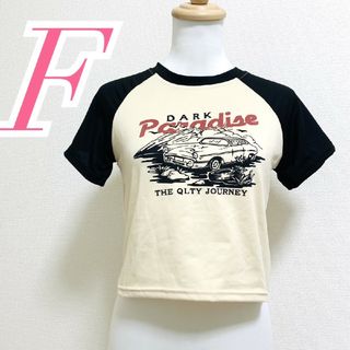 半袖カットソー Ｆ プリント カジュアルコーデ ブラック ※ブランドタグなし(Tシャツ/カットソー(半袖/袖なし))