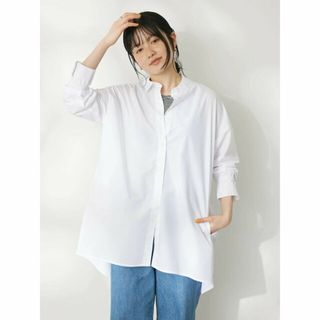 クラフトスタンダードブティック(CRAFT STANDARD BOUTIQUE)の【ホワイト】イージーケアコクーンポケ付きチュニック/24SS(シャツ/ブラウス(長袖/七分))