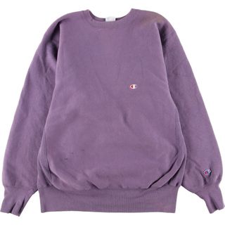 チャンピオン(Champion)の古着 90年代 チャンピオン Champion リバースウィーブ 刺繍タグ ワンポイントロゴスウェット トレーナー USA製 メンズL ヴィンテージ /eaa387301(スウェット)