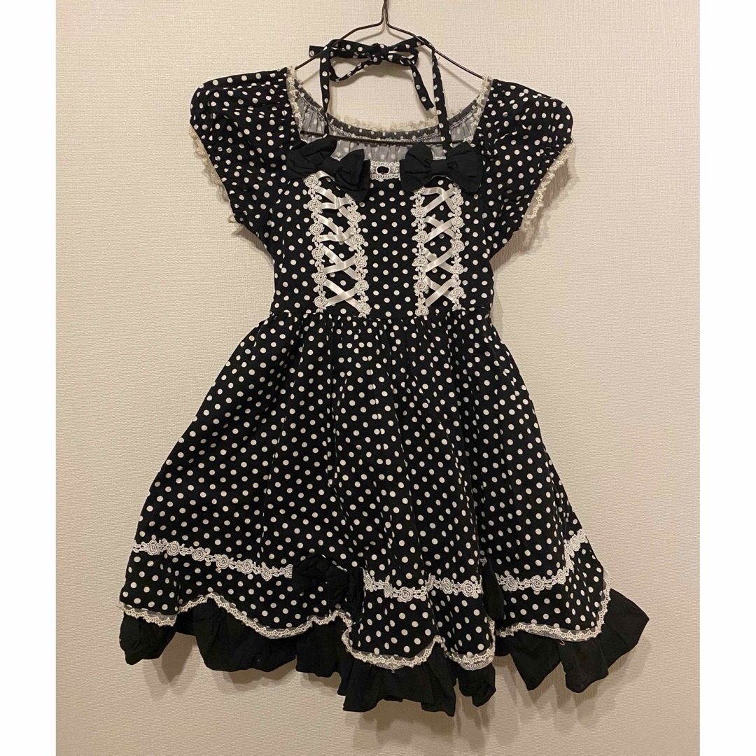 ドット柄フリルワンピース キッズ/ベビー/マタニティのキッズ服女の子用(90cm~)(ワンピース)の商品写真