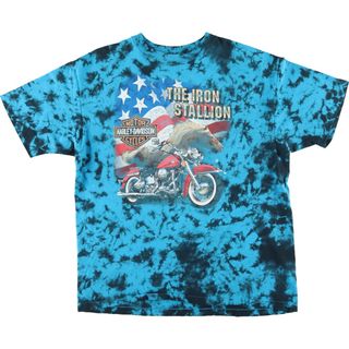 ハーレーダビッドソン(Harley Davidson)の古着 90年代 ハーレーダビッドソン Harley-Davidson タイダイ柄 プリントTシャツ USA製 メンズXL ヴィンテージ /eaa425443(Tシャツ/カットソー(半袖/袖なし))