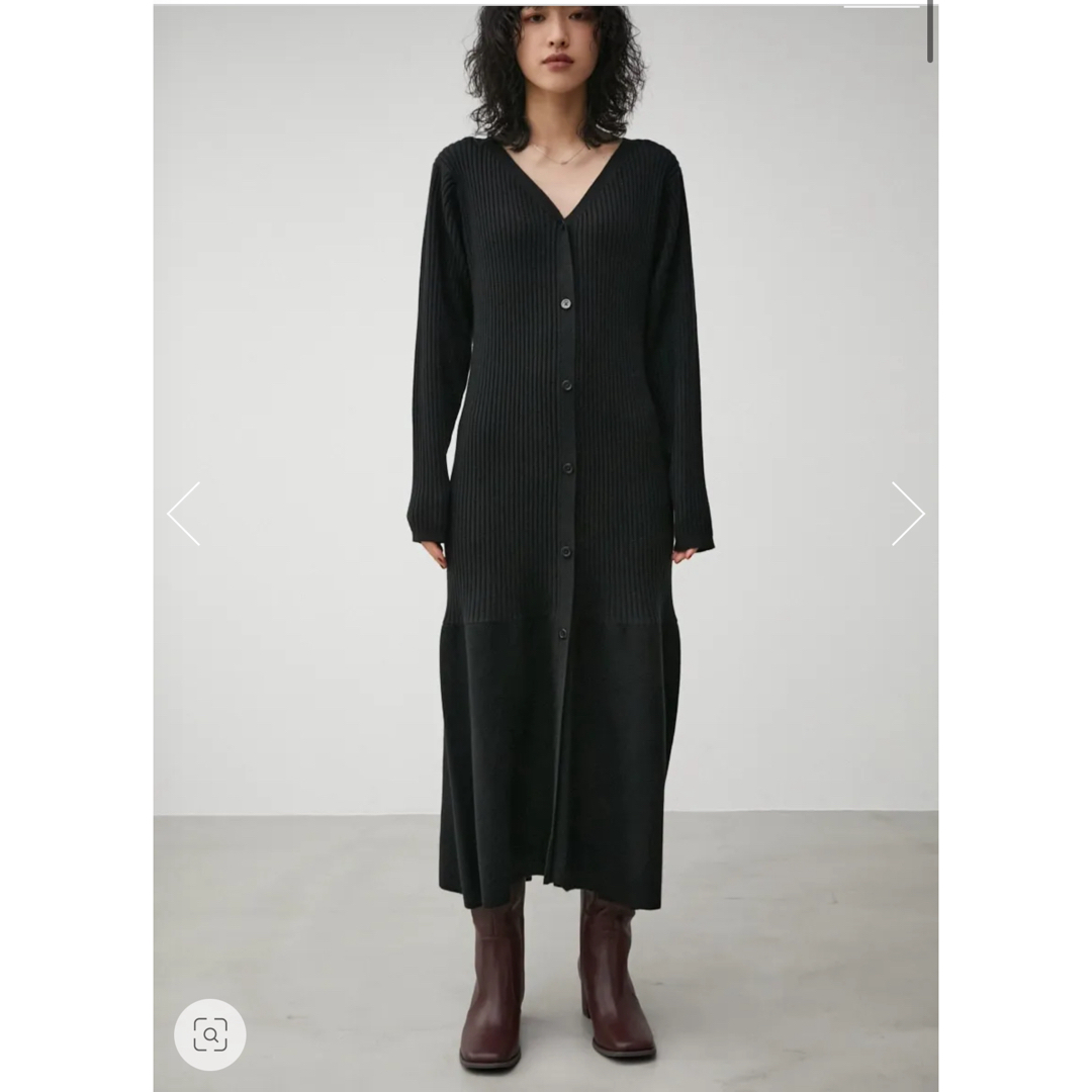 AZUL by moussy(アズールバイマウジー)のMERMAID V/N KNIT ONEPIECE レディースのワンピース(ロングワンピース/マキシワンピース)の商品写真