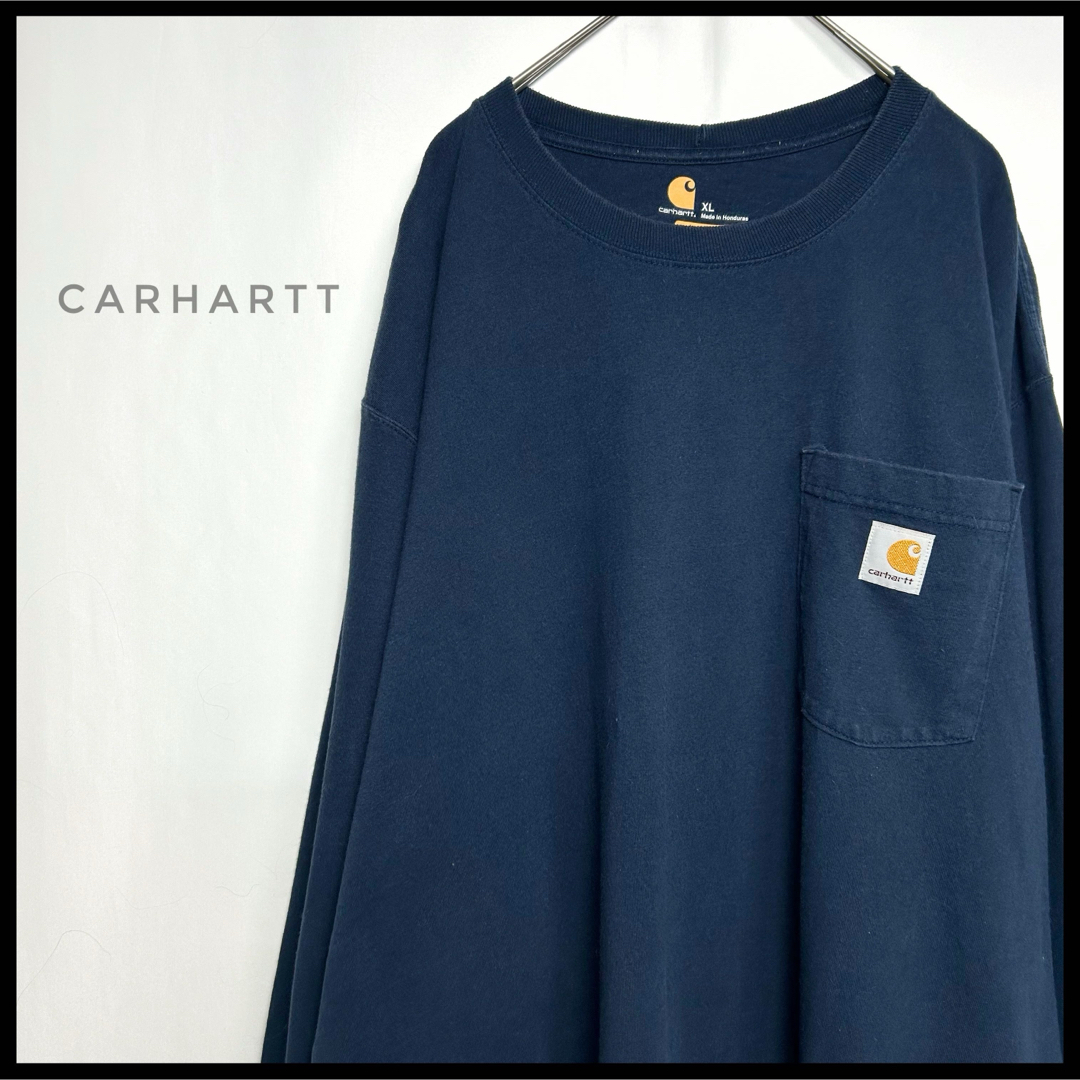 carhartt(カーハート)のcarhartt ビッグシルエット　ロンT カットソー　ネイビー　パッチタグ メンズのトップス(Tシャツ/カットソー(七分/長袖))の商品写真