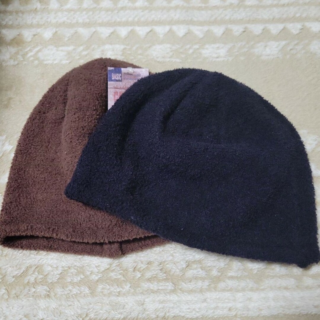【ニットキャップ】ブラウン・ブラック　２枚セット メンズの帽子(ニット帽/ビーニー)の商品写真