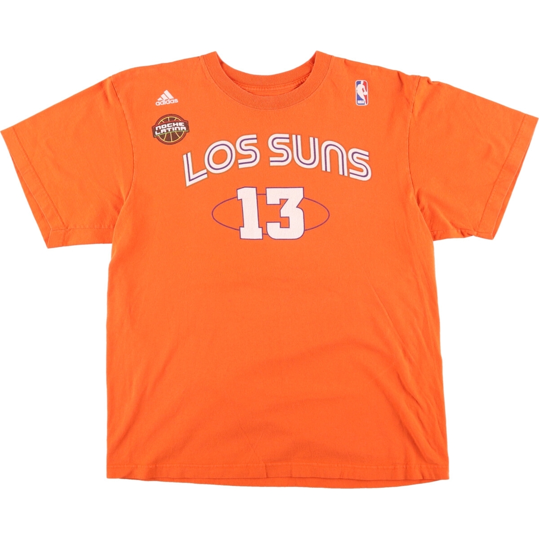 adidas(アディダス)の古着 アディダス adidas NBA PHOENIX SUNS フェニックスサンズ 両面プリント 半袖 プリントTシャツ メンズL /eaa425713 メンズのトップス(Tシャツ/カットソー(半袖/袖なし))の商品写真