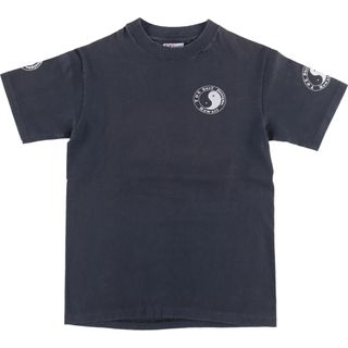 ヘインズ(Hanes)の古着 80年代 ヘインズ Hanes BEEFY-T 青タグ 陰陽マーク バックプリント プリントTシャツ USA製 レディースS ヴィンテージ /eaa422872(Tシャツ(半袖/袖なし))