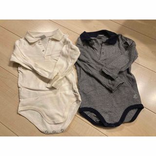 プチバトー(PETIT BATEAU)のプチバトー  インナー　襟付き　18m(ロンパース)