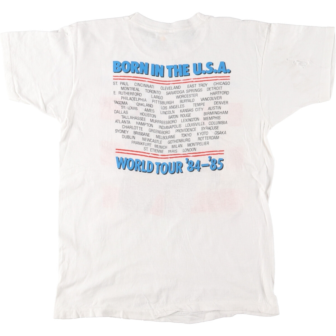 SCREEN STARS(スクリーンスターズ)の古着 80年代 スクリーンスターズ SCREEN STARS BRUCE SPRINGSTEEN ブルーススプリングスティーン BORN IN THE USA バンドTシャツ バンT メンズL ヴィンテージ /eaa425497 メンズのトップス(Tシャツ/カットソー(半袖/袖なし))の商品写真