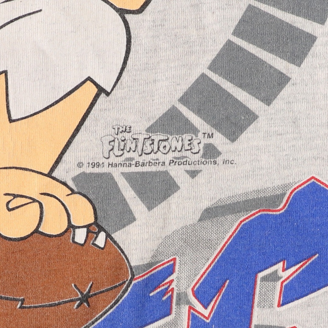 古着 LEAGUE LEADER NFL NEWYORK GIANTS ニューヨークジャイアンツ THE FLINTSTONES 原始家族フリントストーン  半袖 両面プリント プリントTシャツ USA製 メンズL ヴィンテージ /eaa425730 メンズのトップス(Tシャツ/カットソー(半袖/袖なし))の商品写真