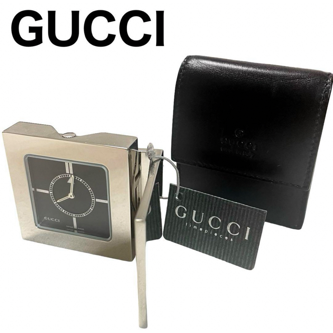 Gucci(グッチ)の美品　希少　GUCCI グッチ  トラベルウォッチ テーブルクロック　置き時計 インテリア/住まい/日用品のインテリア小物(置時計)の商品写真