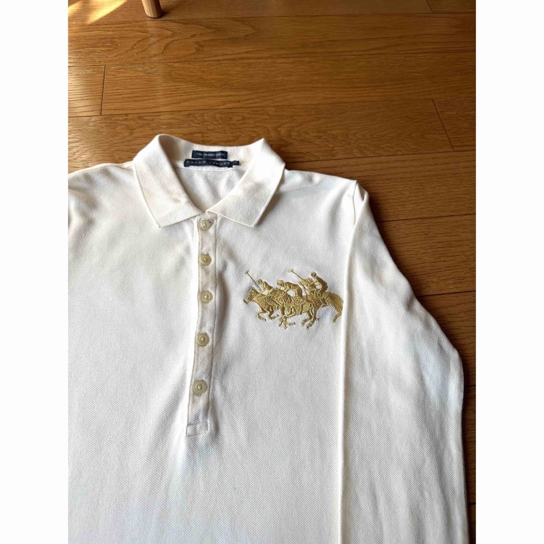 POLO RALPH LAUREN(ポロラルフローレン)の美品　Polo ポロ ラルフ ローレン　長袖 ポロシャツ 白　ゴルフ レディースのトップス(ポロシャツ)の商品写真