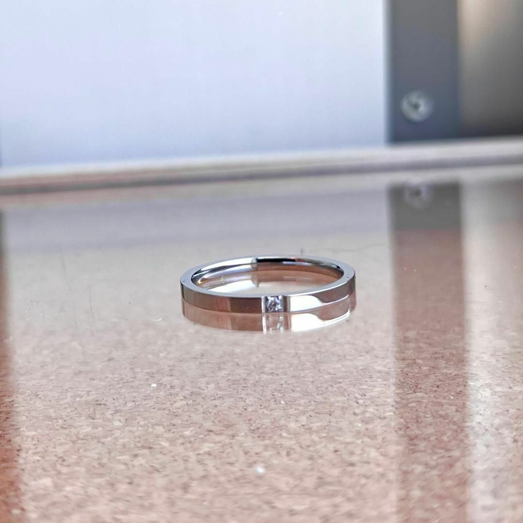 刻印無料◎2mmCZペアリング　指輪　ピンキーリング レディースのアクセサリー(リング(指輪))の商品写真