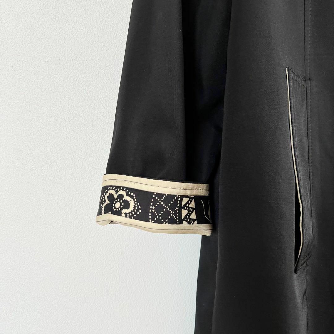 LEONARD(レオナール)のサイズL LEONARD レオナール シルク100% コート ブラック 黒 レディースのジャケット/アウター(ロングコート)の商品写真
