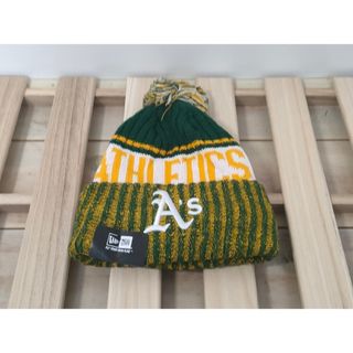 ニューエラー(NEW ERA)の【MLB★KNIT】オークランドアスレチックス！ニット帽★ポンポン付き＜輸入品＞(ニット帽/ビーニー)