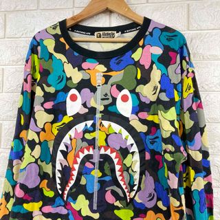 アベイシングエイプ(A BATHING APE)のA Bathing APE BAPE KAWS マルチカモ　シャーク　ロンT L(Tシャツ/カットソー(七分/長袖))