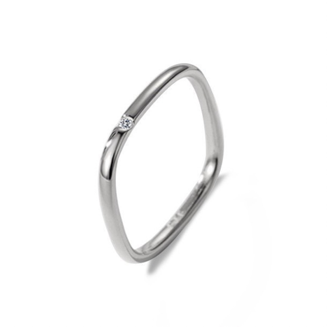 ワンストーン 角型リング ステンレスリング ステンレス指輪 ピンキーリング レディースのアクセサリー(リング(指輪))の商品写真