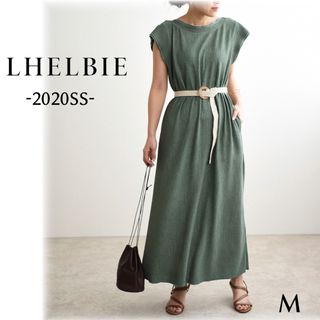 レルビエ(LHELBIE)の美品 LHELBIE レルビエ ベルト付きカットソーワンピース  ロング丈  (ロングワンピース/マキシワンピース)