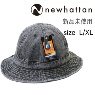 ニューハッタン(newhattan)の新品未使用 ニューハッタン  デニム コットン メトロハット ブラック L/XL(ハット)