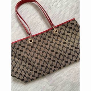 Gucci - 666✨美品✨グッチ トートバッグ GGキャンバス レザー A4収納 