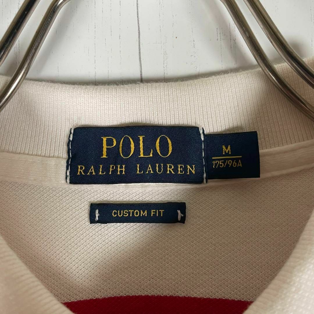 POLO RALPH LAUREN(ポロラルフローレン)の[古着]ラルフローレン　半袖　ポロシャツ　太ボーダー　刺繍　ラガー　白　赤　紺 その他のその他(その他)の商品写真