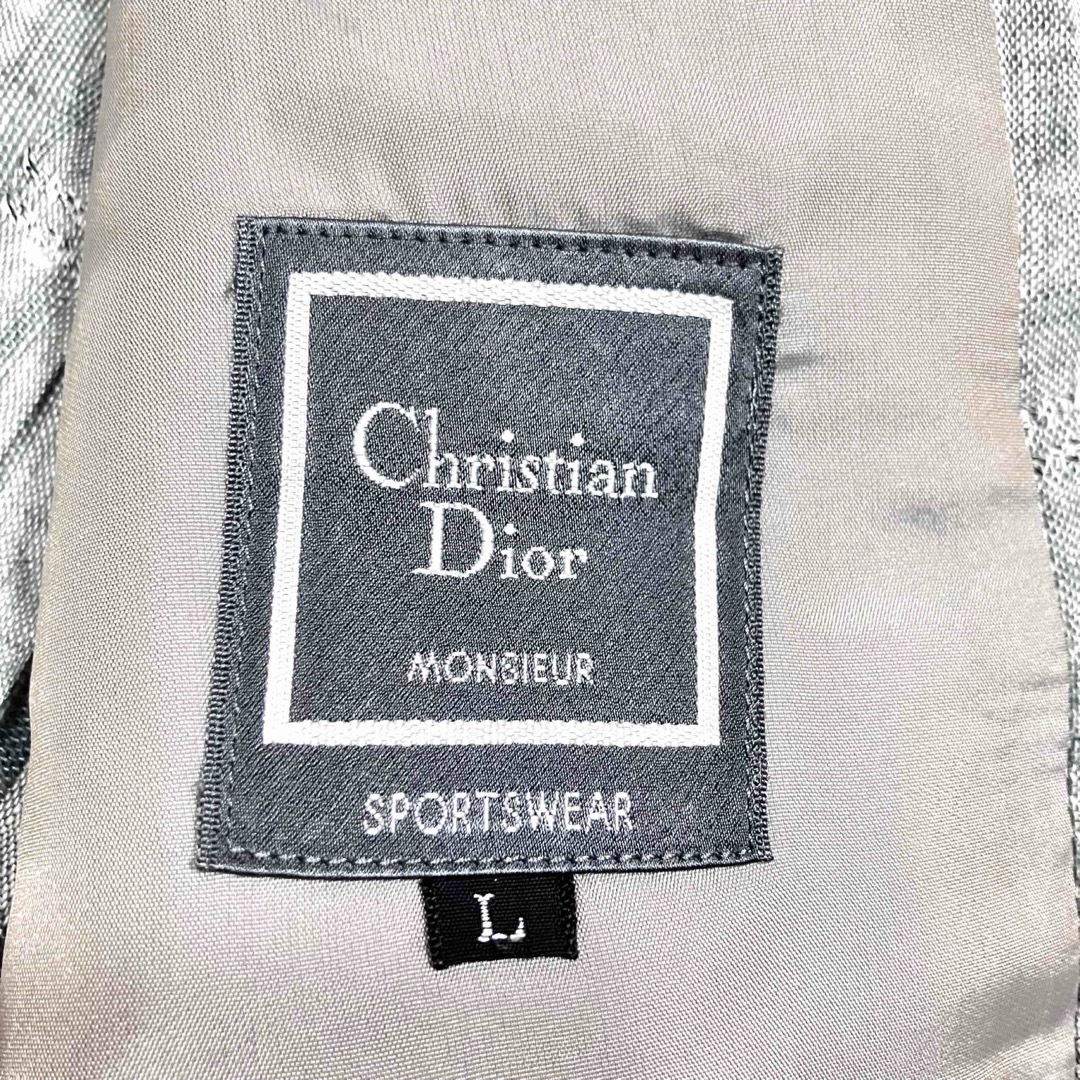 Christian Dior(クリスチャンディオール)のChristian Dior テーラードジャケット　麻100% 背抜き　グリーン メンズのジャケット/アウター(テーラードジャケット)の商品写真