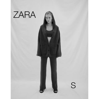 ザラ(ZARA)の【美品】ZARA フードニットカーディガン(カーディガン)