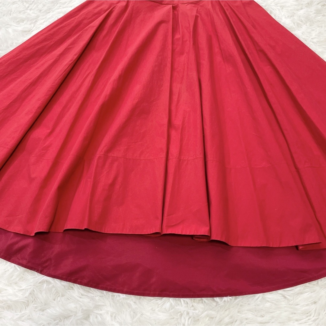 Drawer(ドゥロワー)のDrawer ドゥロワー　フレアスカート コットン レッド36 レディースのスカート(ロングスカート)の商品写真