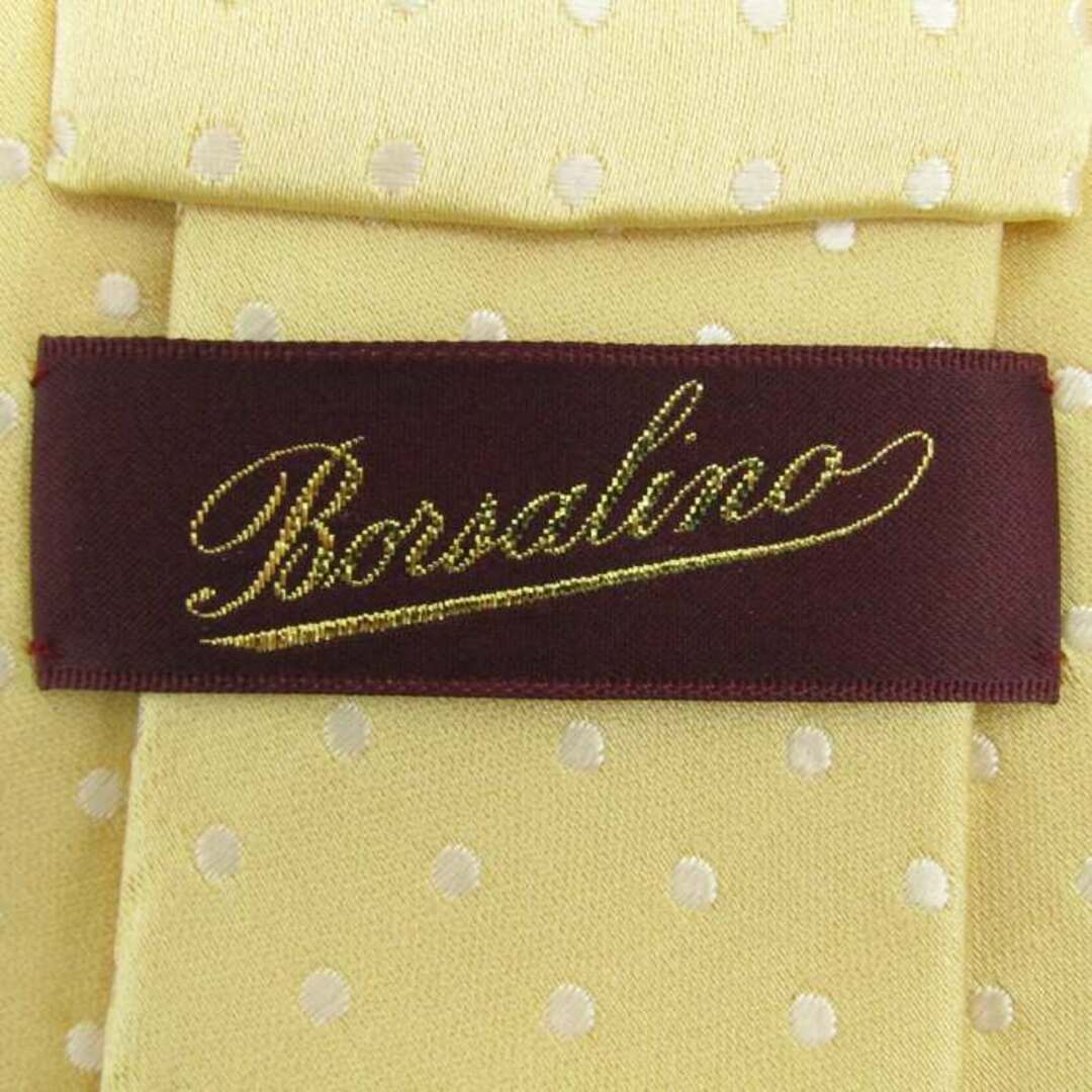 Borsalino(ボルサリーノ)のボルサリーノ ブランド ネクタイ シルク ドット柄 メンズ イエロー Borsalino メンズのファッション小物(ネクタイ)の商品写真