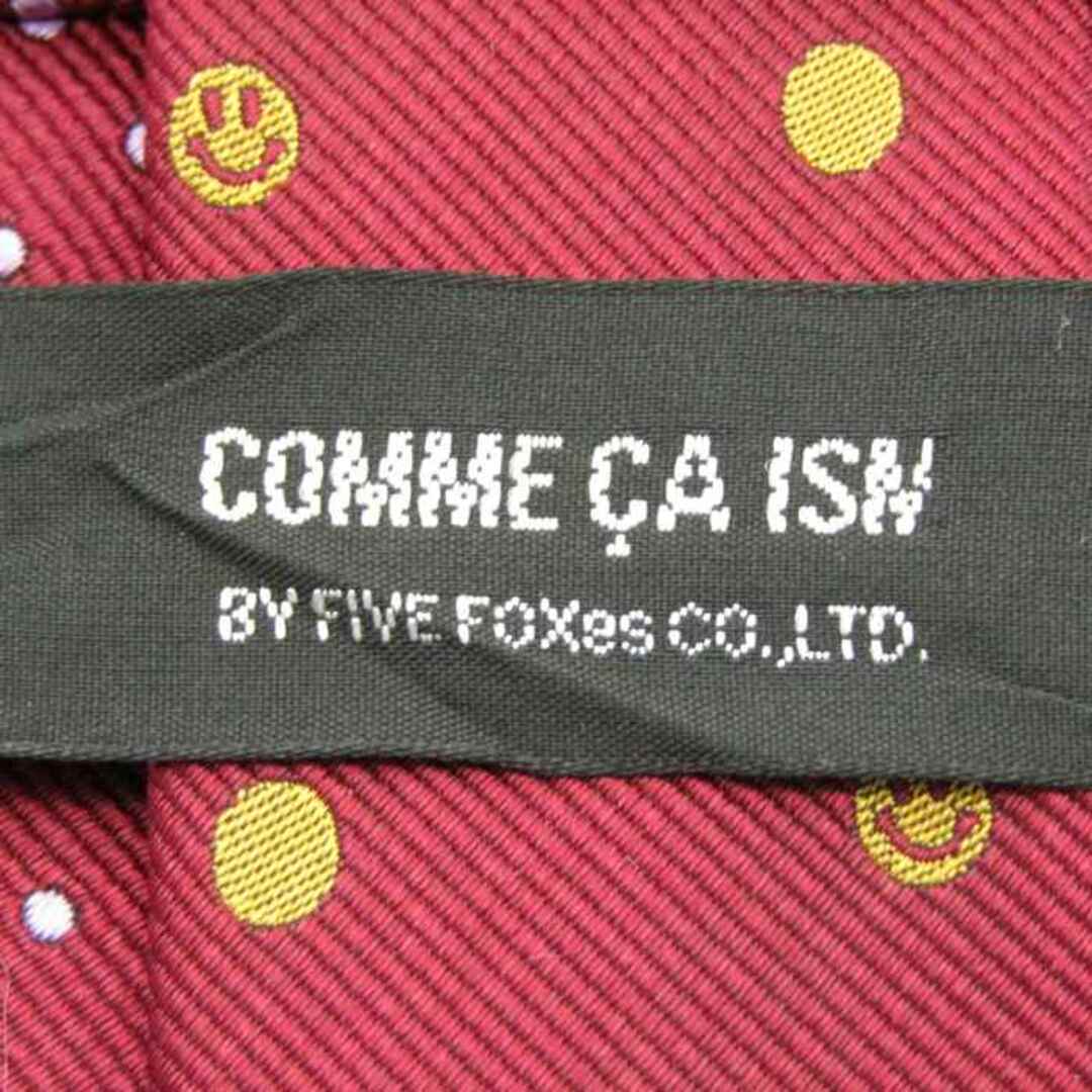 COMME CA ISM(コムサイズム)のコムサイズム ブランド ネクタイ シルク ドット柄 ニコちゃんマーク メンズ レッド COMME CA ISM メンズのファッション小物(ネクタイ)の商品写真