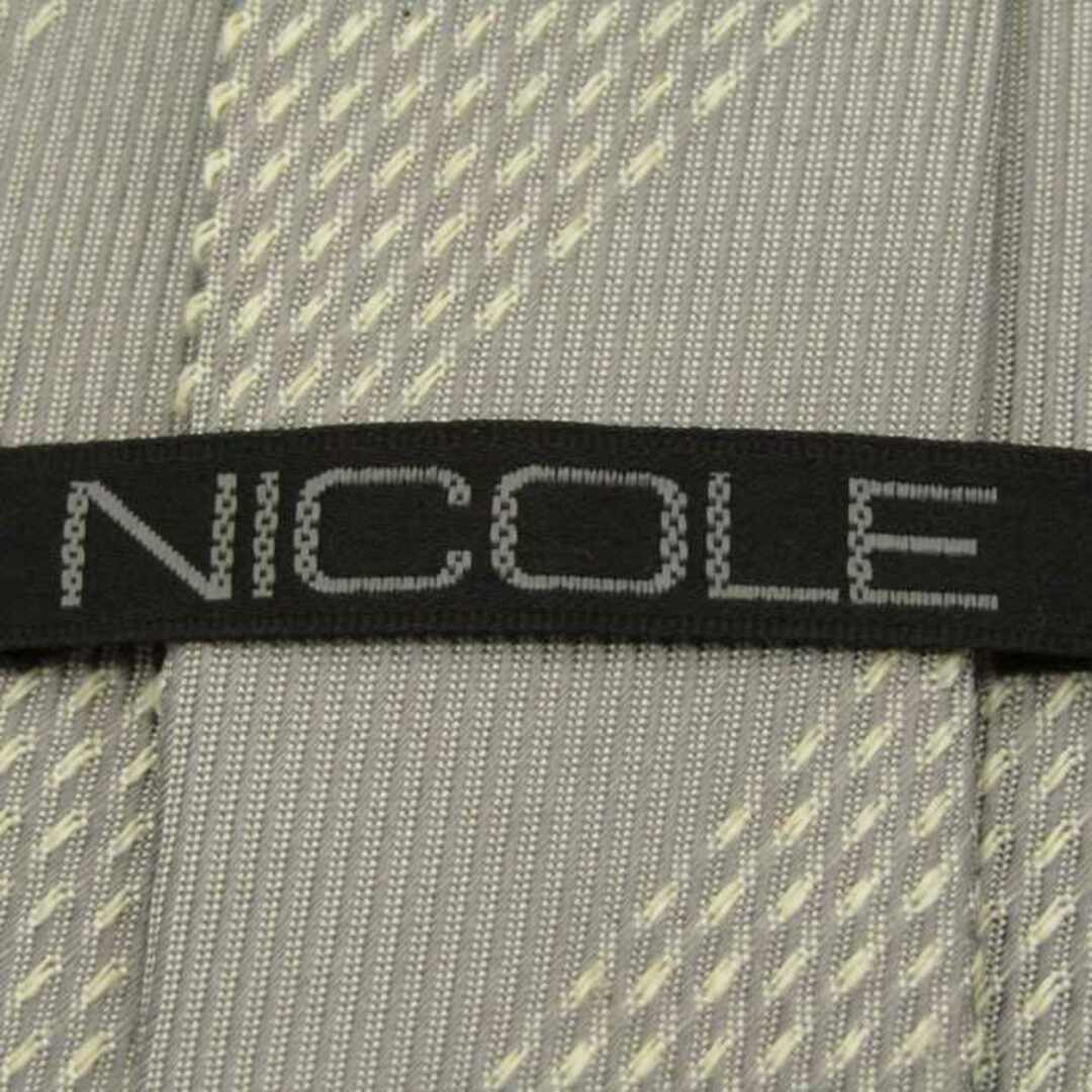 NICOLE(ニコル)のニコル ブランド ネクタイ シルク ストライプ柄 メンズ ホワイト NICOLE メンズのファッション小物(ネクタイ)の商品写真