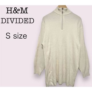 H&M - H&M DIVIDED ハーフジップ リブニットワンピース Sサイズ