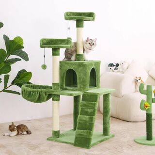 【色: グリーン】KZLAA 135センチキャットタワー猫の木室内猫猫のかわいい(猫)