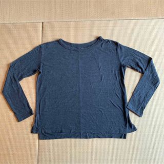 ユニクロ(UNIQLO)のUNIQLO ユニクロ ロングスリーブ 長袖 Tシャツ インナーシャツ ブラック(Tシャツ(長袖/七分))