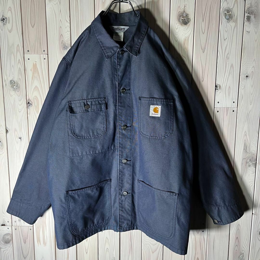 carhartt(カーハート)の【良品 XL】カーハート 刺繍ロゴ ミシガン チョアコート 肉厚 メンズのジャケット/アウター(カバーオール)の商品写真