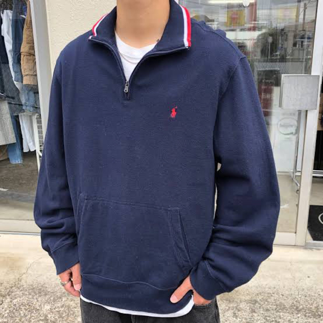 POLO RALPH LAUREN(ポロラルフローレン)の【古着】Polo by Ralph Lauren ハーフジップスウェット メンズのトップス(スウェット)の商品写真