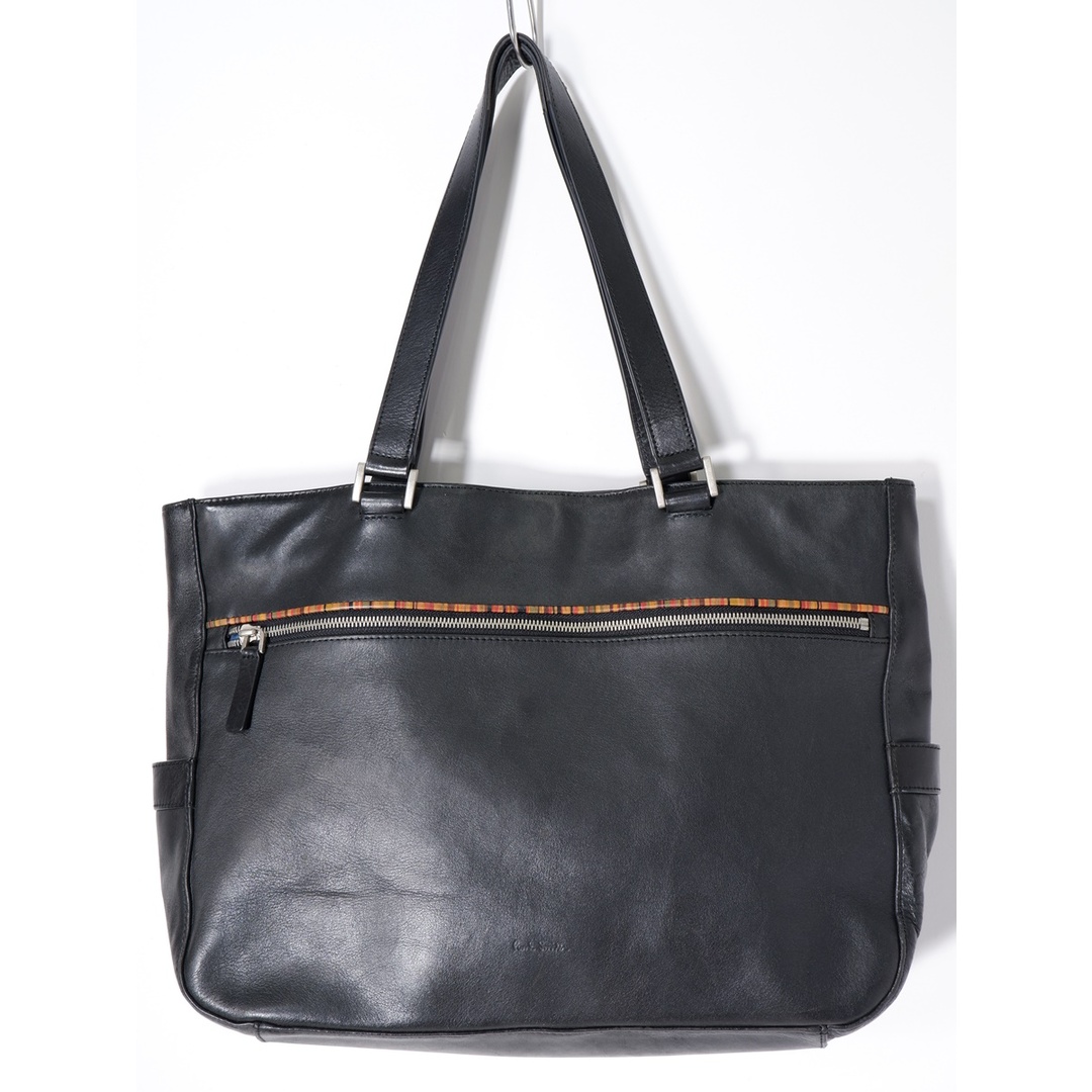 Paul Smith(ポールスミス)のPaul Smith/ポールスミス  ZIP SIGNATURE LEATHER TOTE BAG マルチストライプ オールレザービジネストートバッグ【-】【MBGA73053】 メンズのバッグ(その他)の商品写真