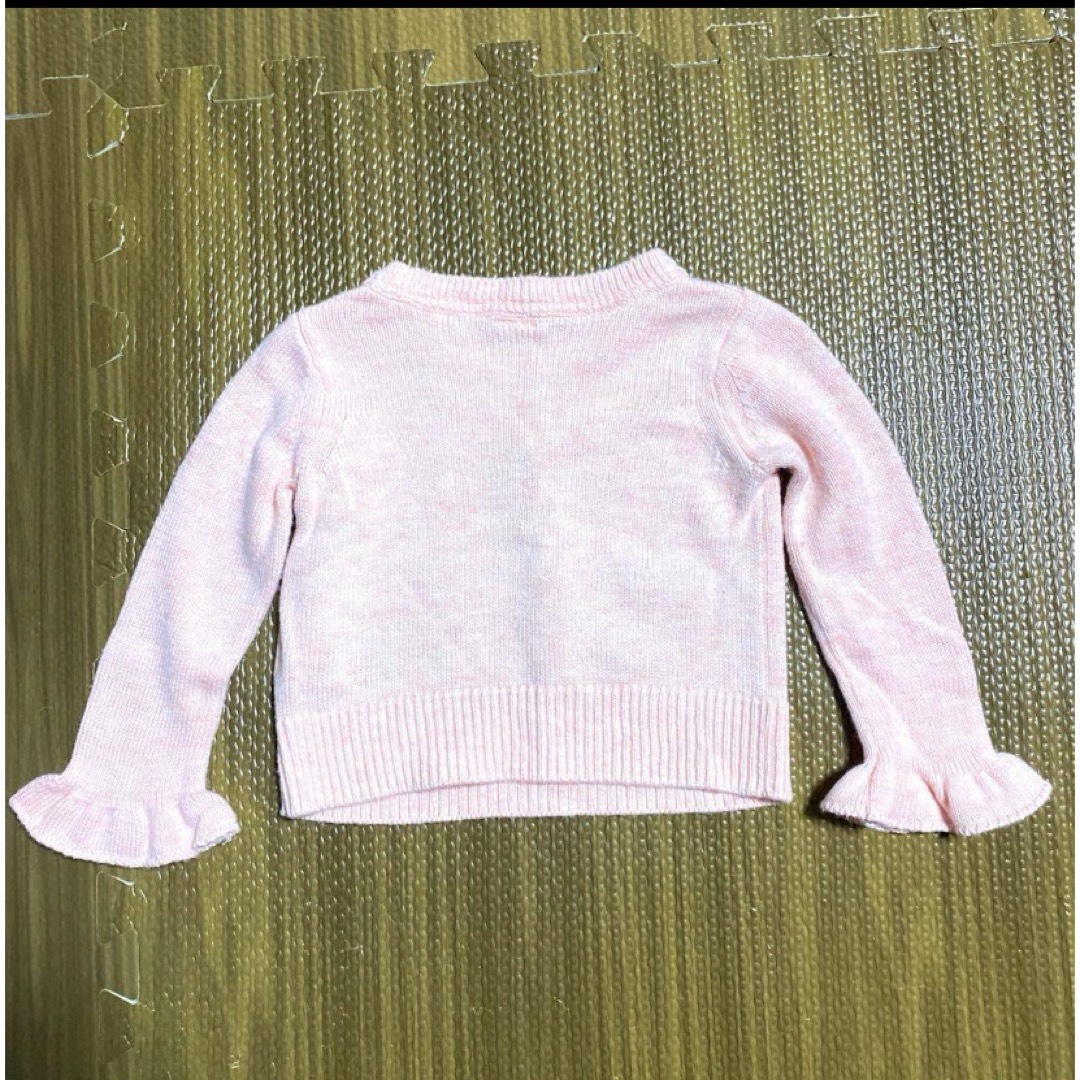 babyGAP(ベビーギャップ)のbaby GAP ピンク袖フリルニットセーター　女の子　シロクマ　12-18m キッズ/ベビー/マタニティのベビー服(~85cm)(ニット/セーター)の商品写真