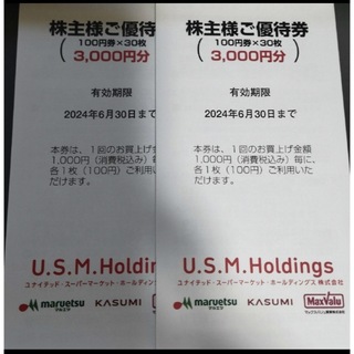 イオン(AEON)の6,000円分　ユナイテッドスーパーマーケット　株主優待(ショッピング)