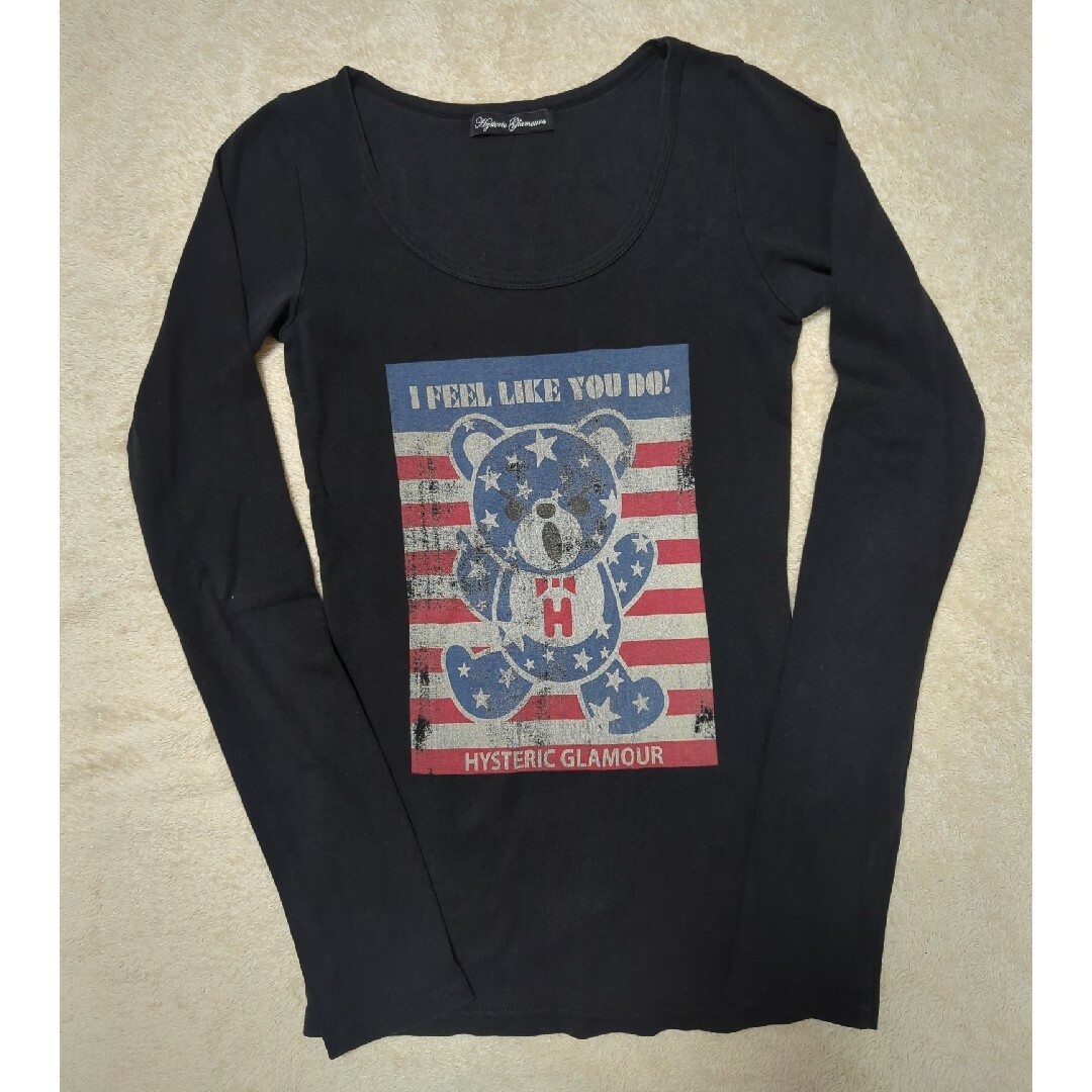 HYSTERIC GLAMOUR(ヒステリックグラマー)のヒステリックグラマー　両面ロゴくまちゃんカットソー レディースのトップス(Tシャツ(長袖/七分))の商品写真