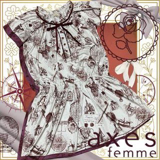 axes femme - 天文学プリント半袖ボルドーチュニック/夏axes femme/ロリィタ/メルヘン