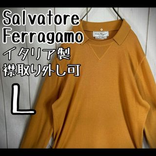 サルヴァトーレフェラガモ(Salvatore Ferragamo)の【超希少デザイン】　サルヴァトーレフェラガモ　ニット　イタリア製　襟取り外し可能(ニット/セーター)